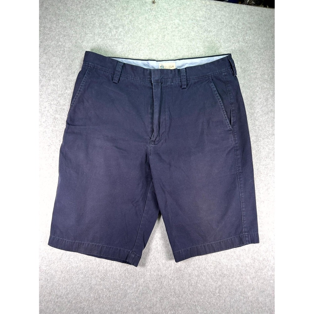 J.Crew Rivington Chino Shorts Men 31 Navy Cotton Flat Front Preppy Everyday Wear
